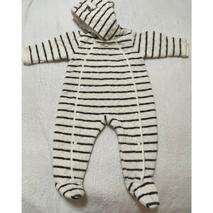 Baby Nordstrom Striped Quilted Footie winter coverup bunting 9 Months Warm